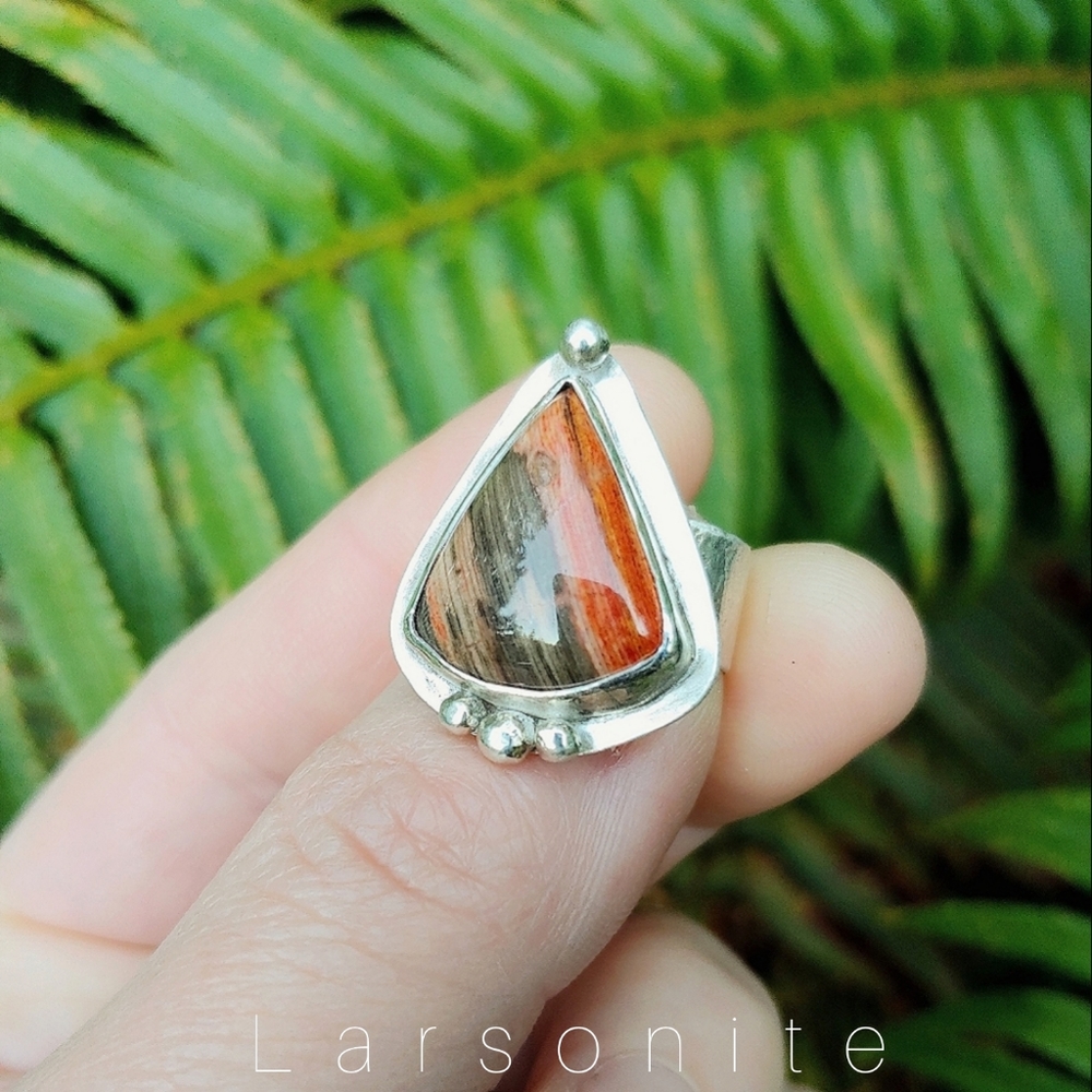 Larsonite Jasper & Sterling Silver Ring - Issabeau Jewelry